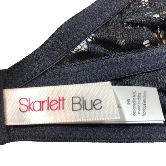 Skarlett Blue Navy Blue Lace Adjustable Bra 34B - Picture 5 of 6